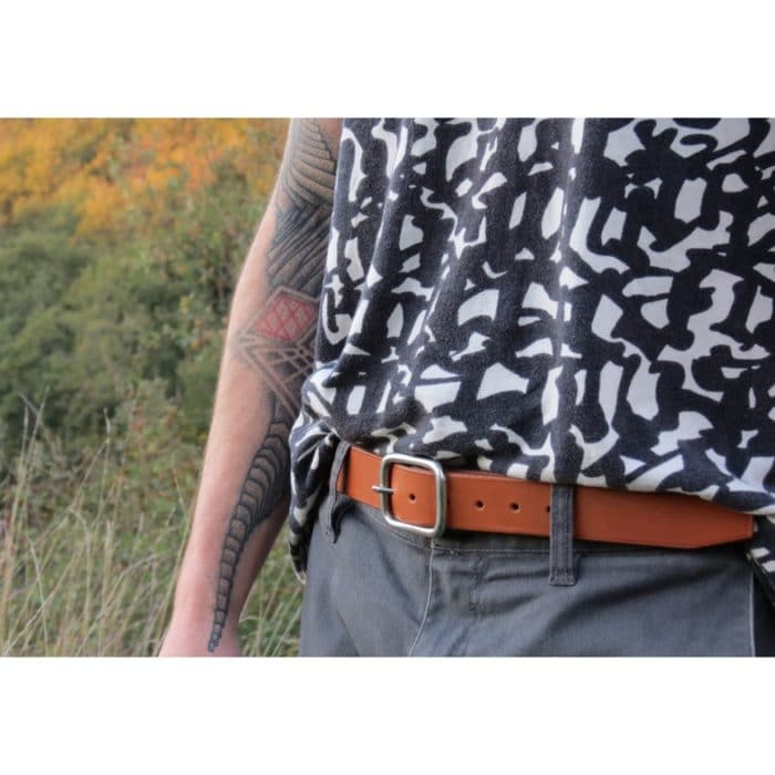 ceinture en cuir avec boucle inox made in france